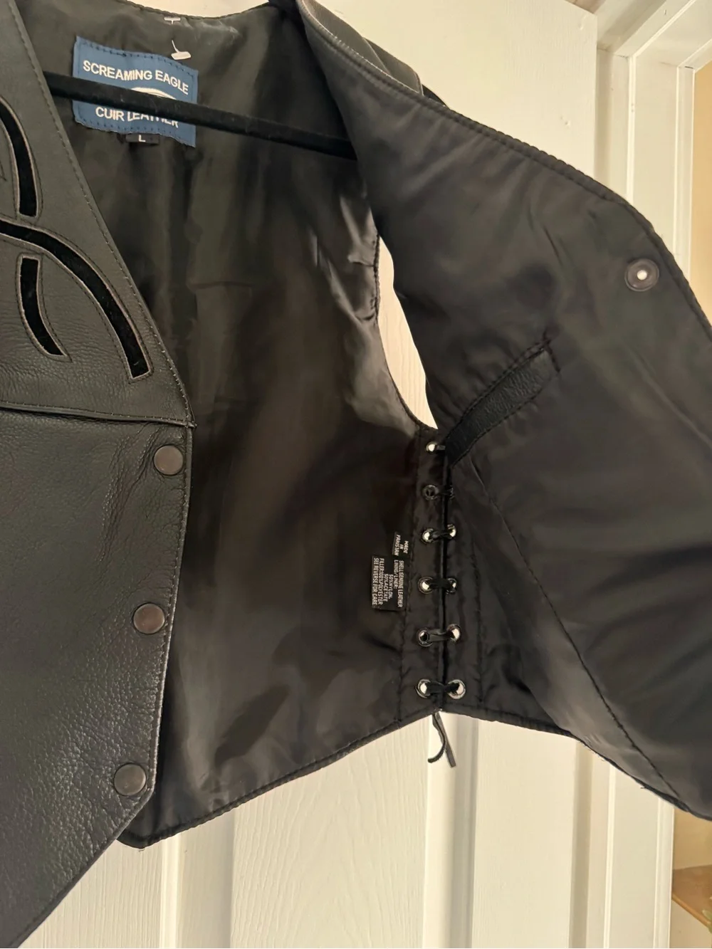 Rare Harley Davidson Screaming eagle Women's Black Leather Vest - Picture 5 of 6